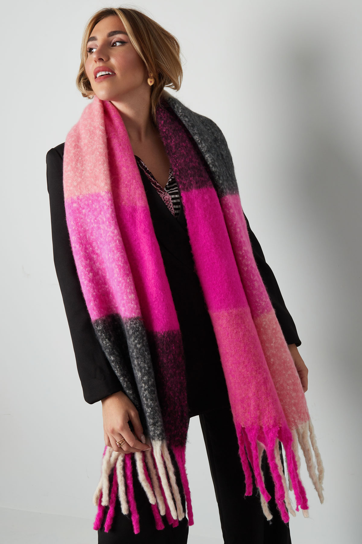Sjaal ombre multi - zwart roze h5 Afbeelding6